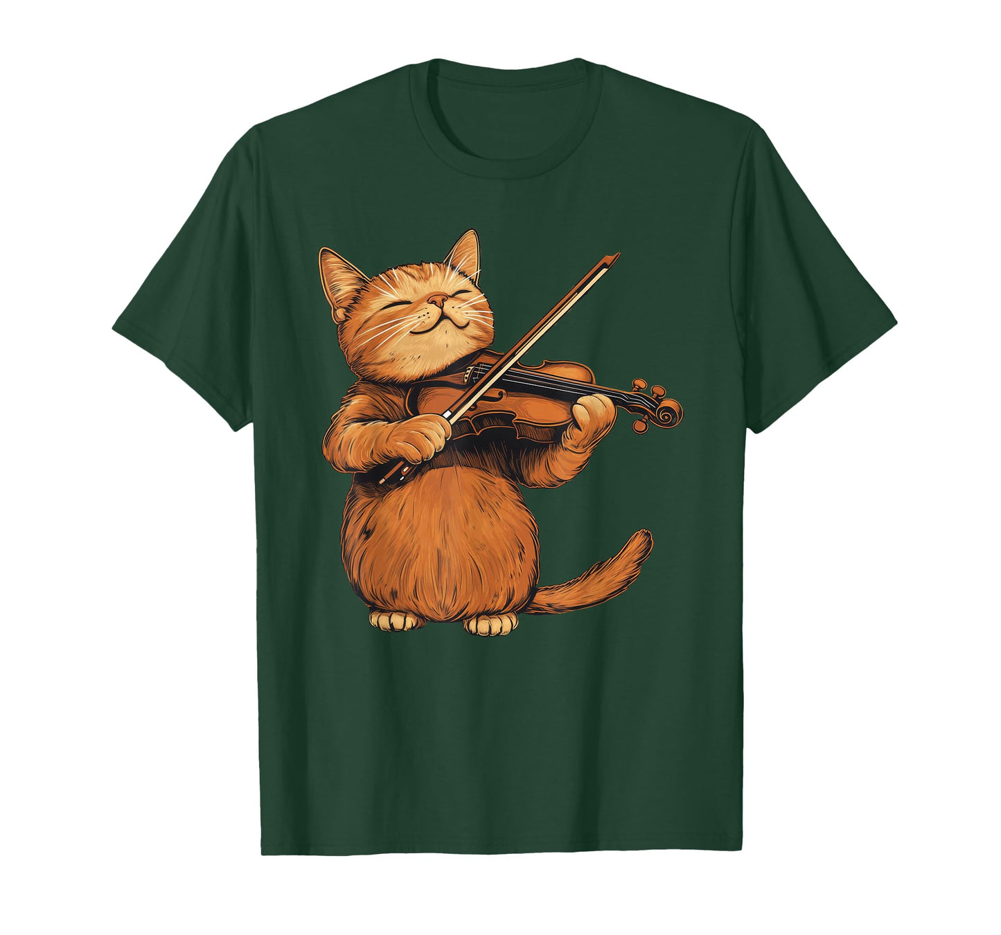 Cute Cat Playing Violin Cats Musician Music T-Shirt