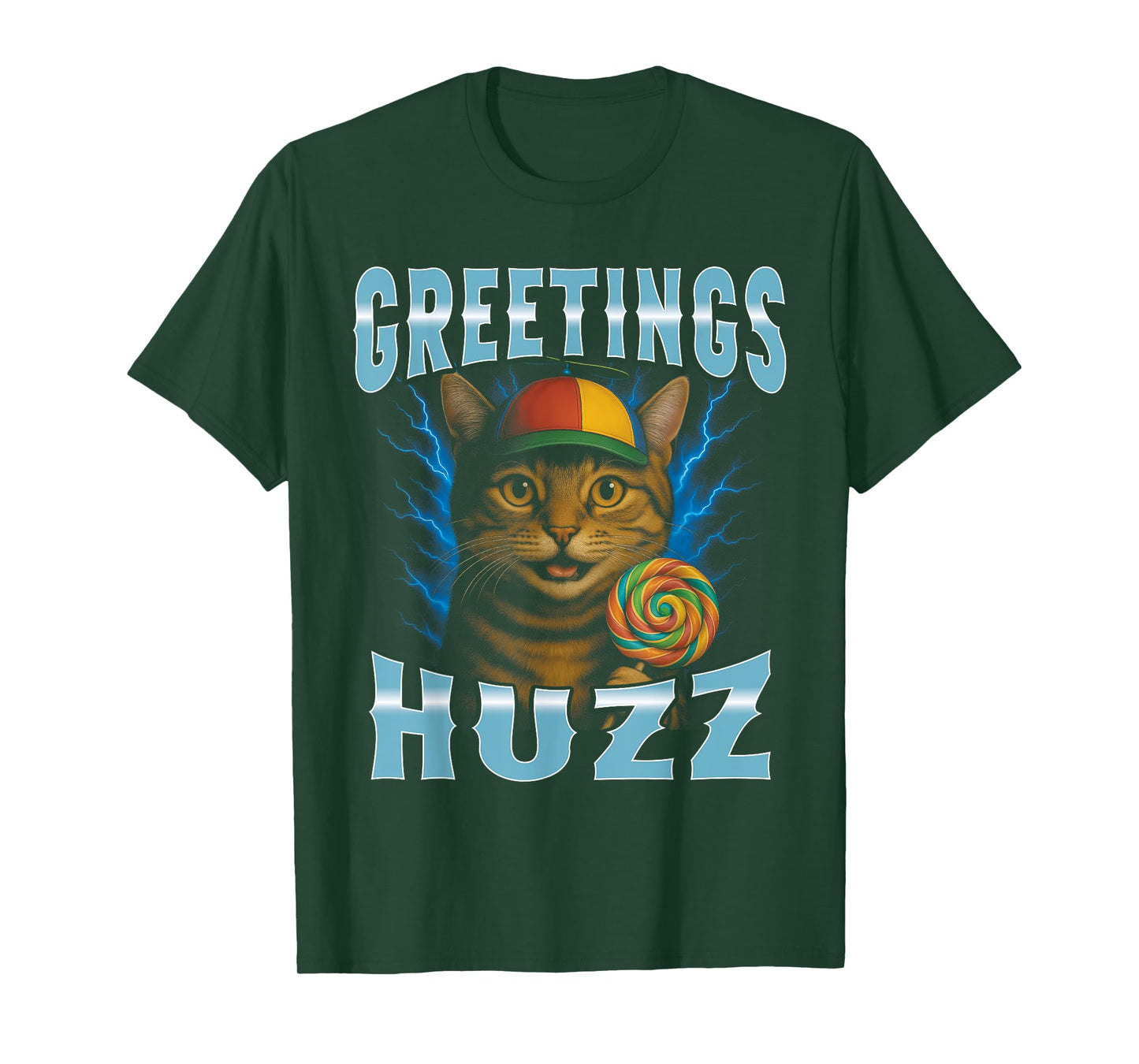Greetings Huzz Bootleg Cat Funny T-Shirt