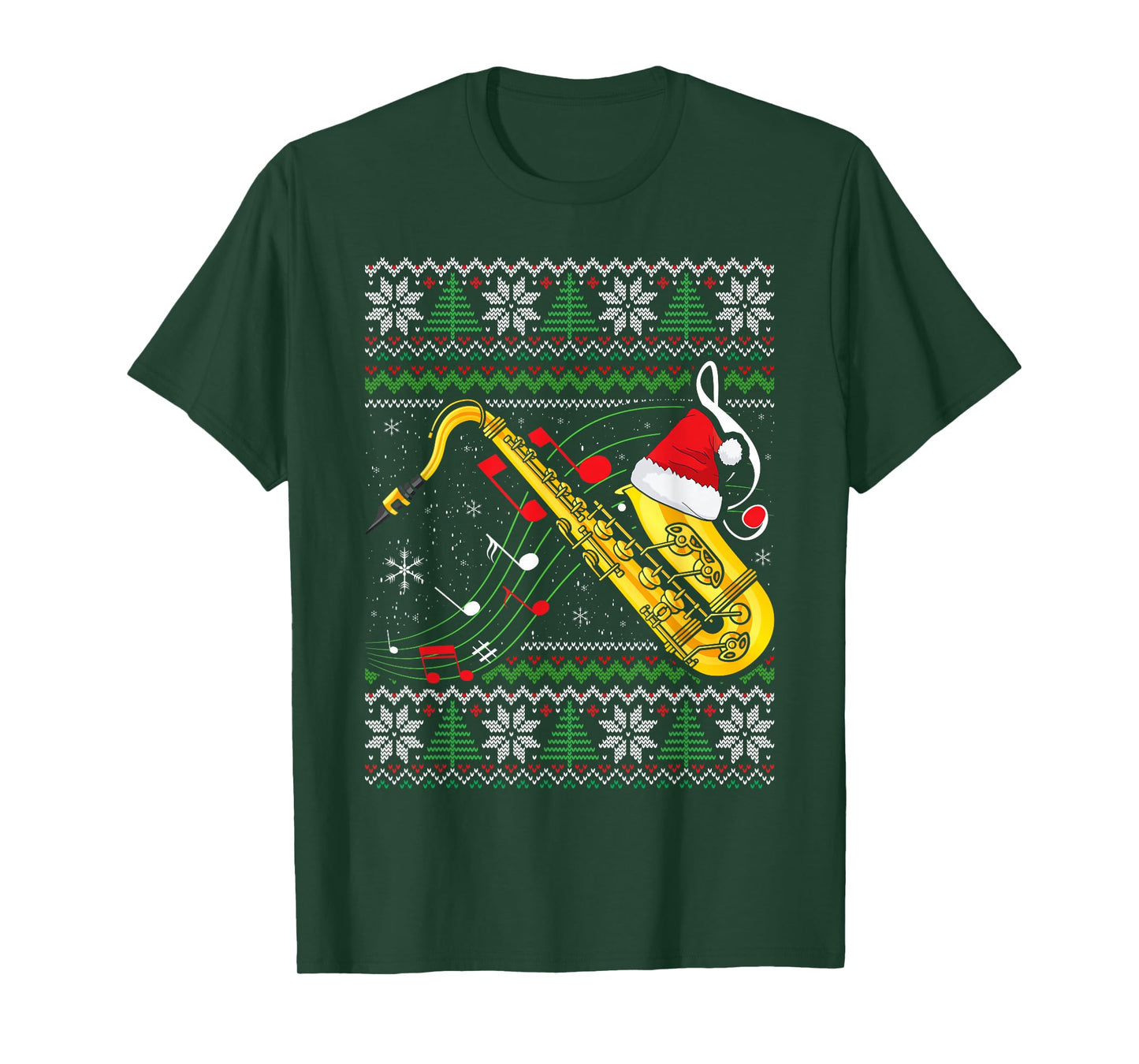 Saxophone Music Lover Xmas Ugly Saxophone Christmas T-Shirt