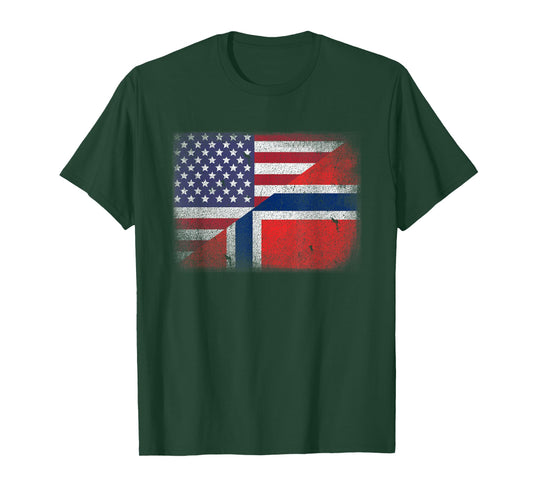 Norway Usa Norwegian American Flag Norge Women Kids Men T-Shirt