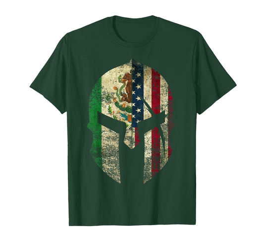 Mexican American Spartan Helmet Chicano Pride T-Shirt