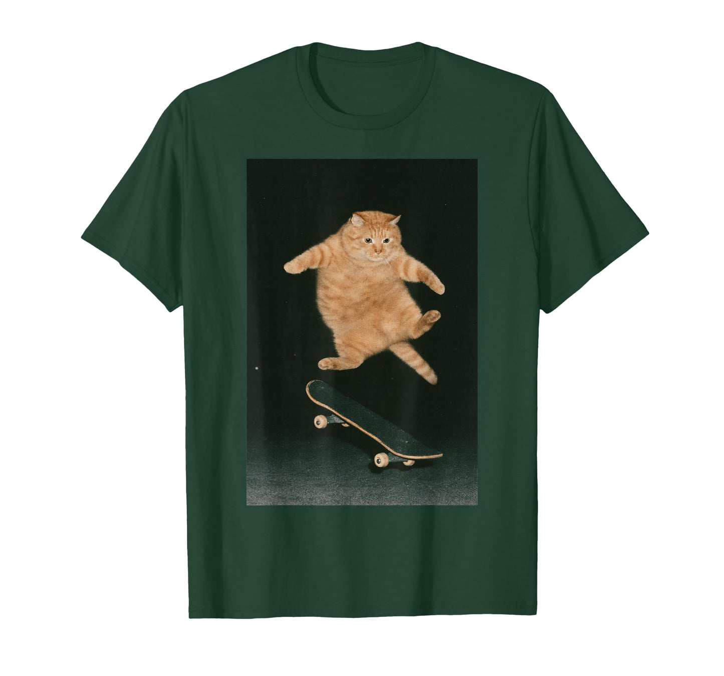 Skateboarding Cat Graphic Funny Meme T-Shirt