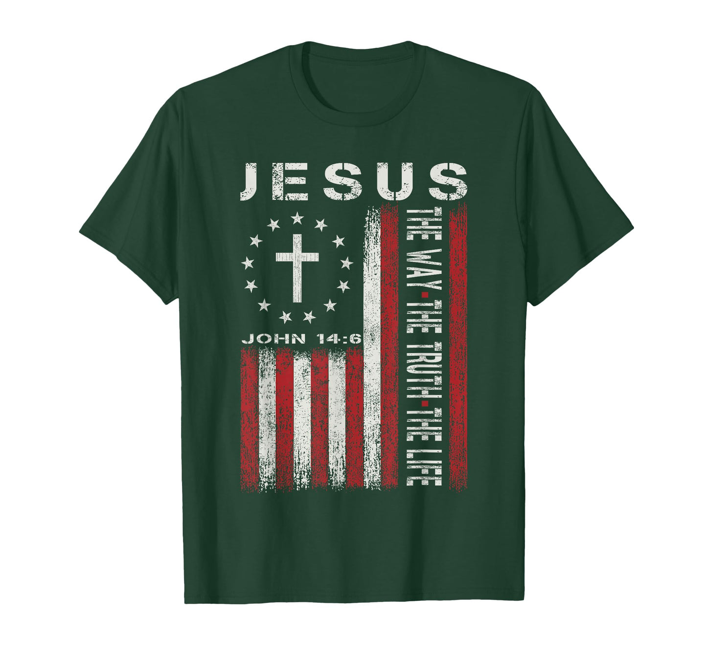 Jesus The Way Truth Life God Christian Bible Faith Religious T-Shirt