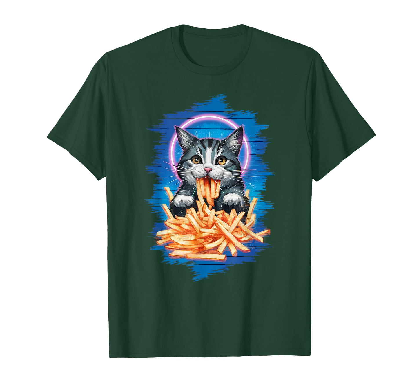 Funny Cat French Fries Humorous Potato Food Lovers T-Shirt