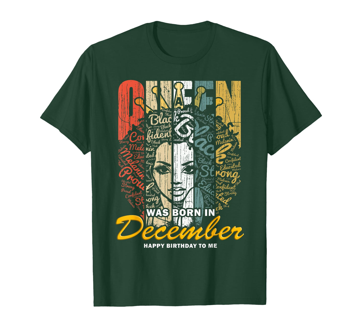 December Birthday Queen Shirts for Women Black Girl Magic T-Shirt
