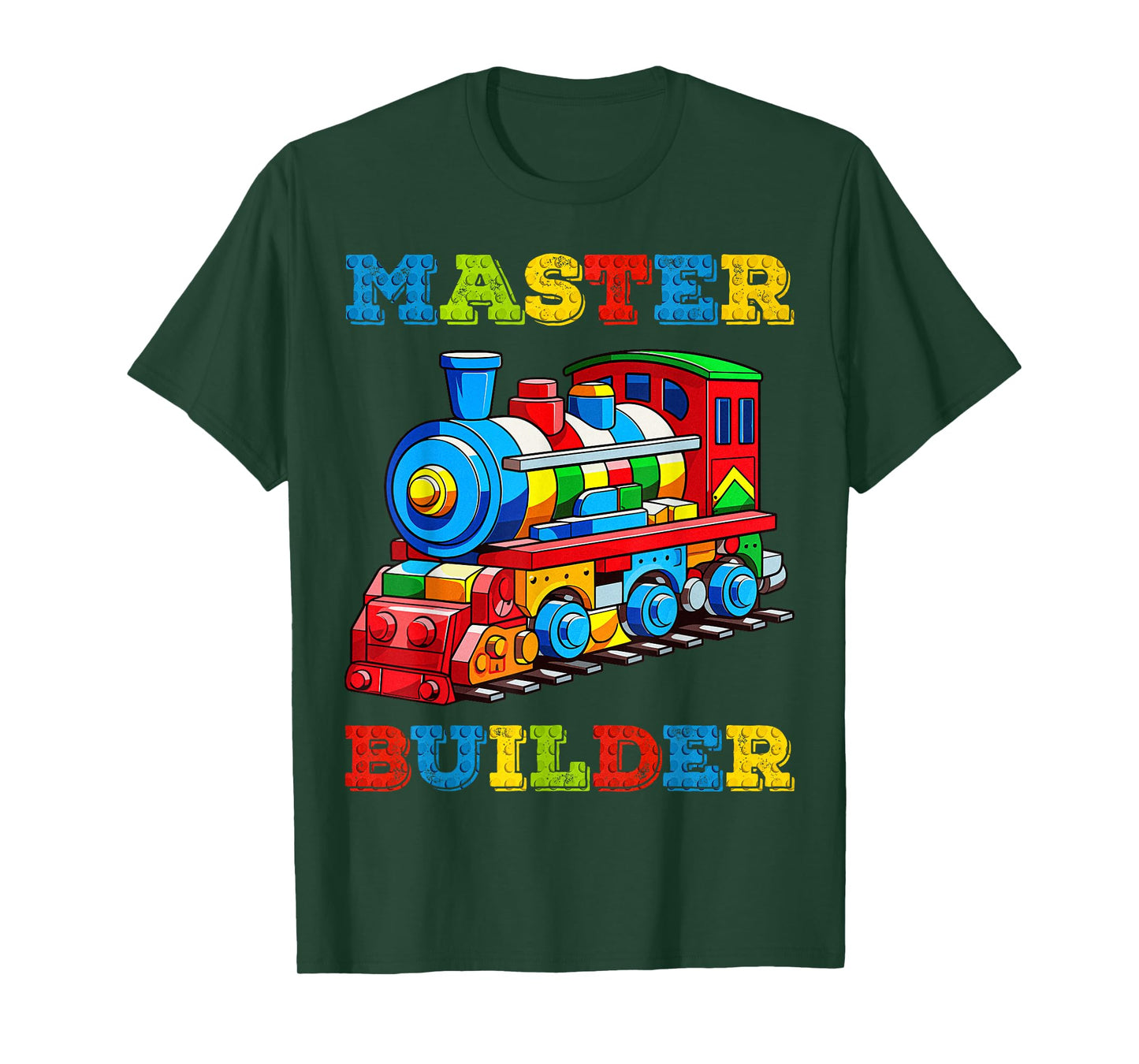 Cute Master Builder Kids Building Blocks Toy Train Lover T-Shirt