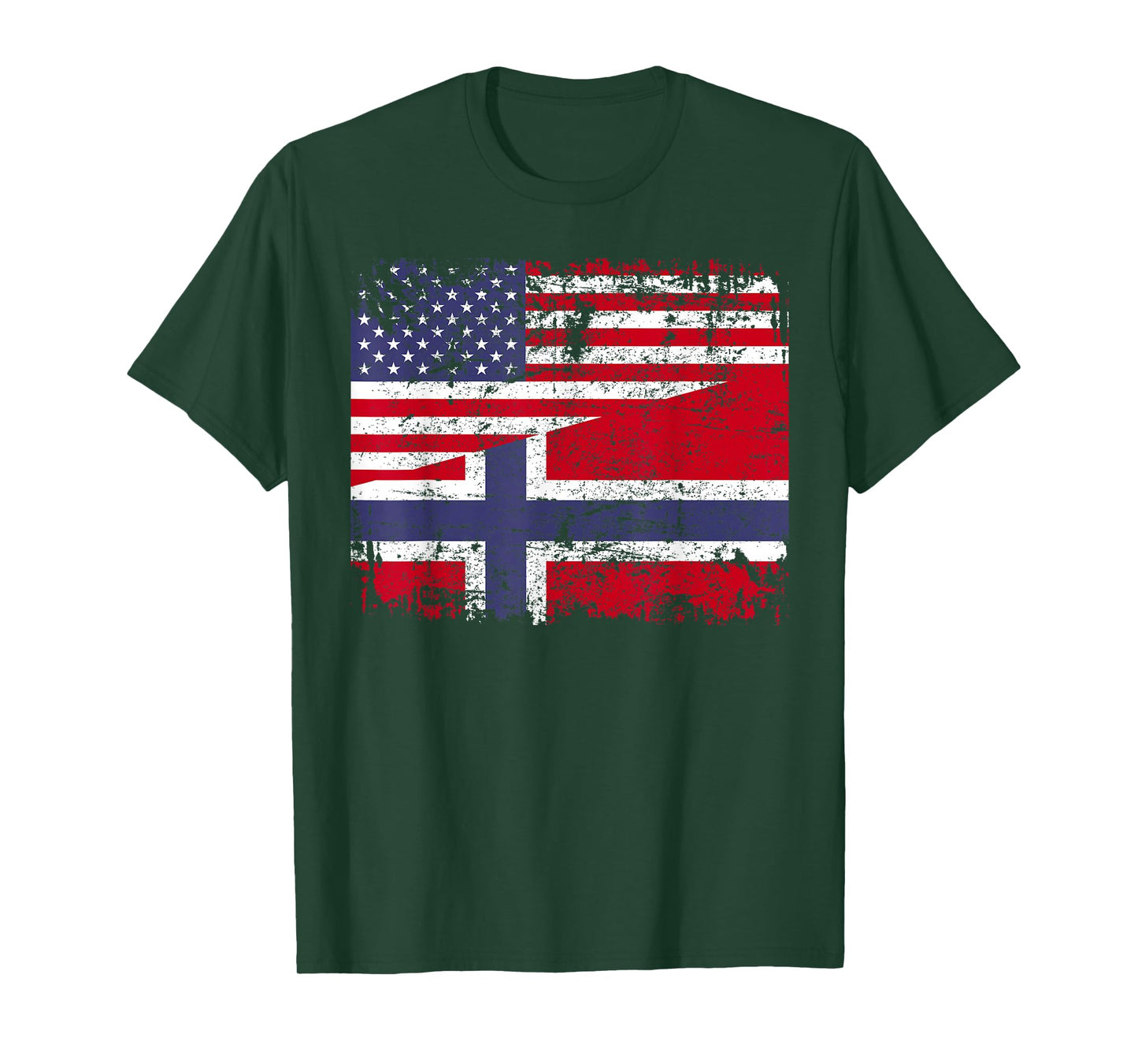 NORWEGIAN ROOTS | Half American Flag | USA NORWAY FLAG T-Shirt