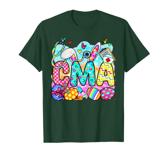 CMA Easter Bunny Eggs Stethoscope Easter Medical Assistant T-Shirt