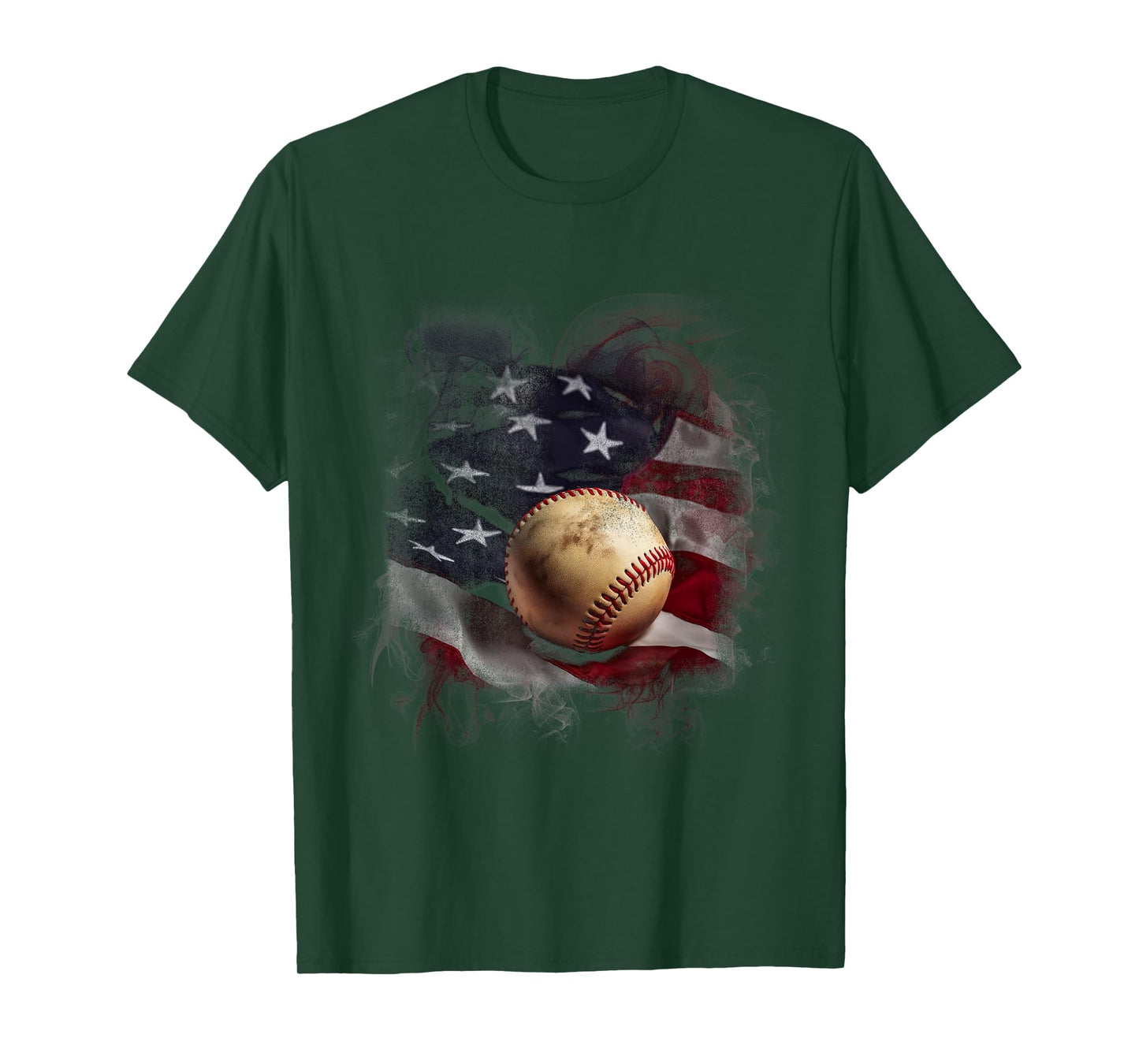 Baseball and American Flag USA Graphic T-Shirt for Women Kids Men