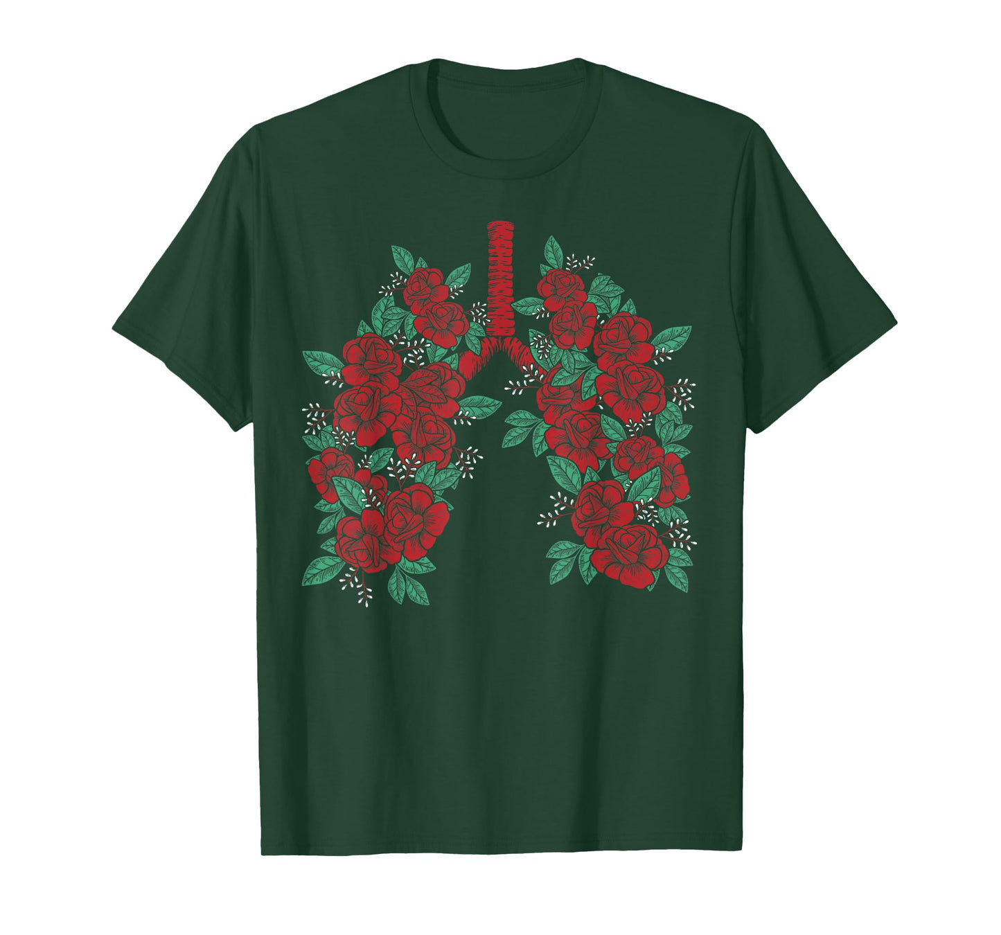 Anatomical Lungs Flowers Medical Science Anatomy Themed T-Shirt