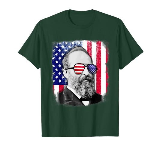 James Garfield US flag shirt 4th of July T-Shirt for Women Kids Men