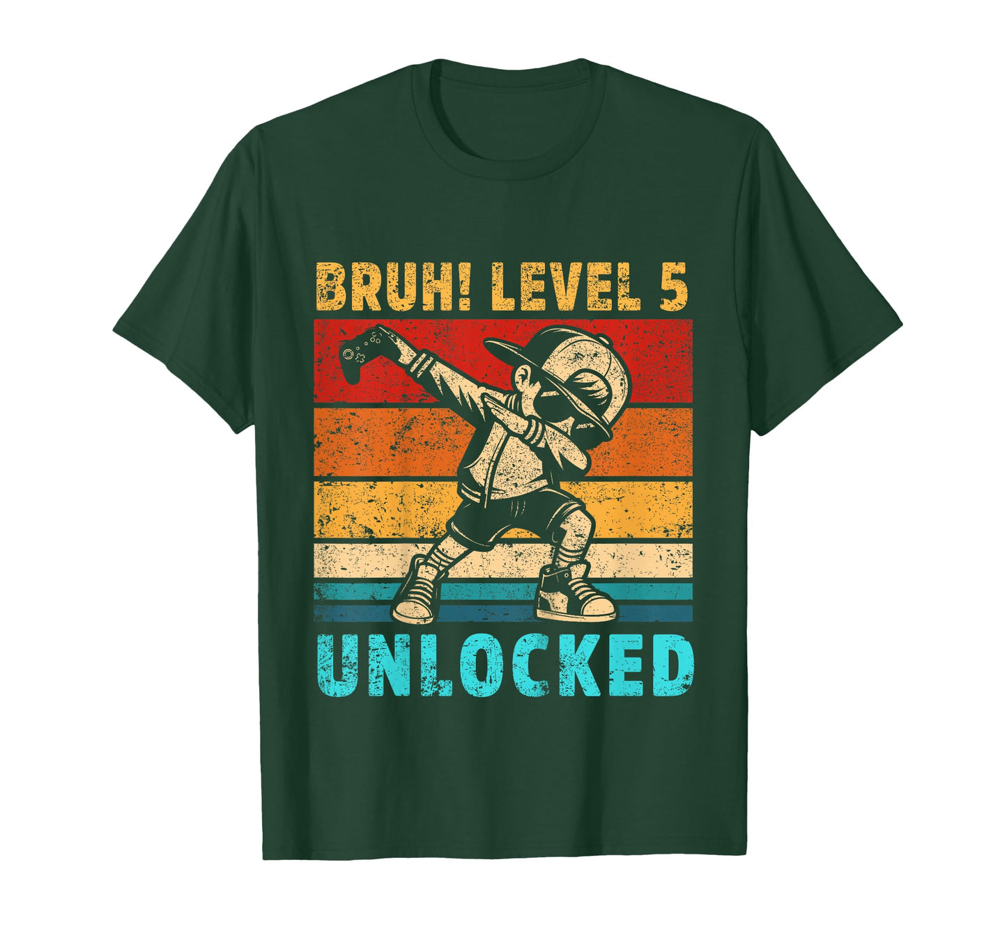 Kids 5 Year Old Birthday Dabbing Boy Bruh 5th level unlocked T-Shirt