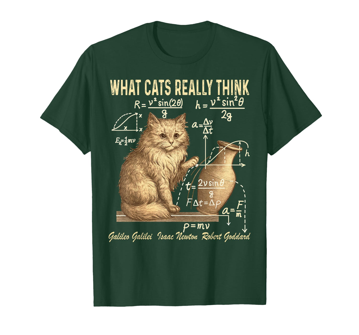 Funny Physics Science Humor What Cats Really Think Weird cat T-Shirt