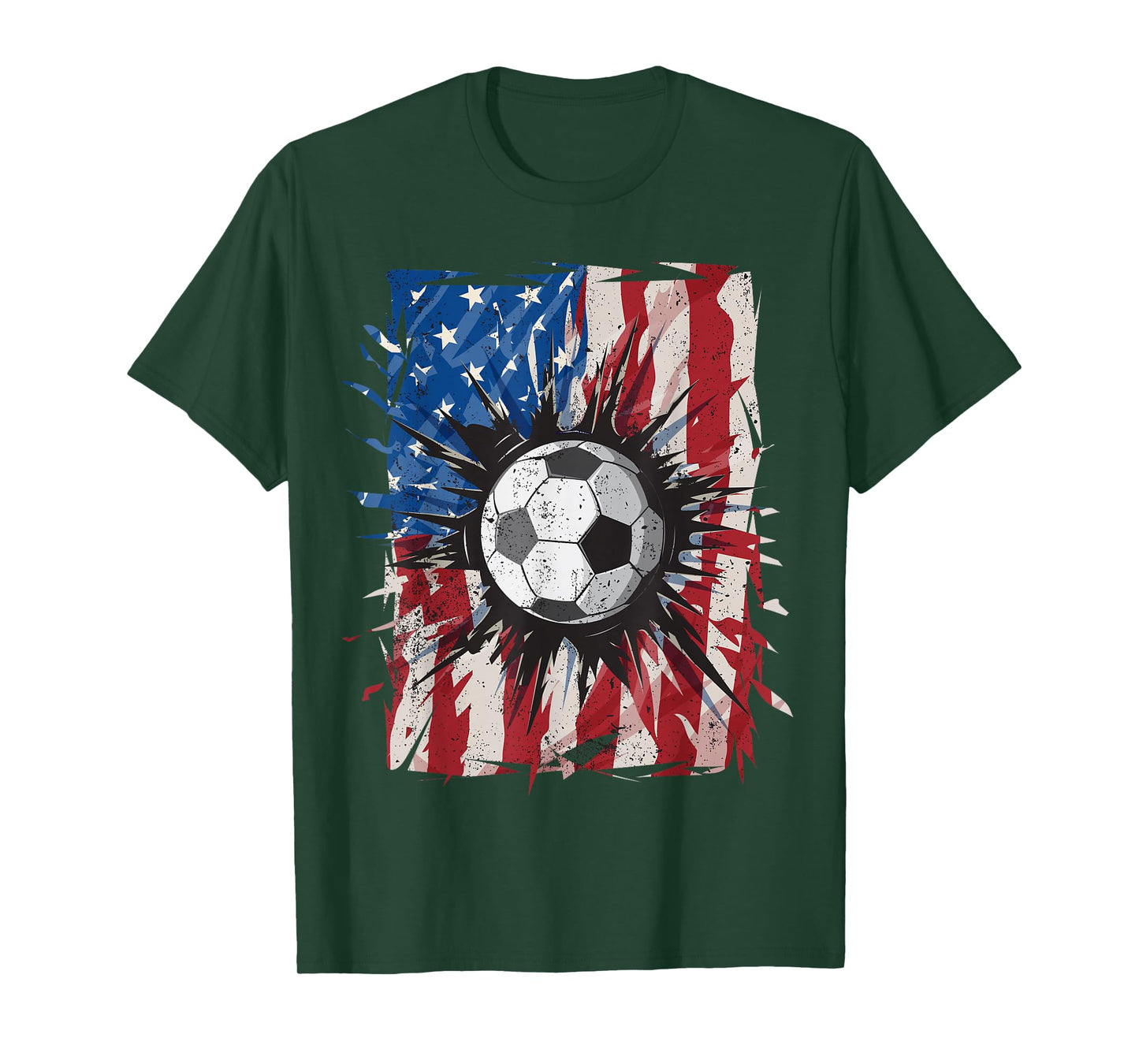Patriotic Soccer 4th of July Men USA American Flag Boys T-Shirt