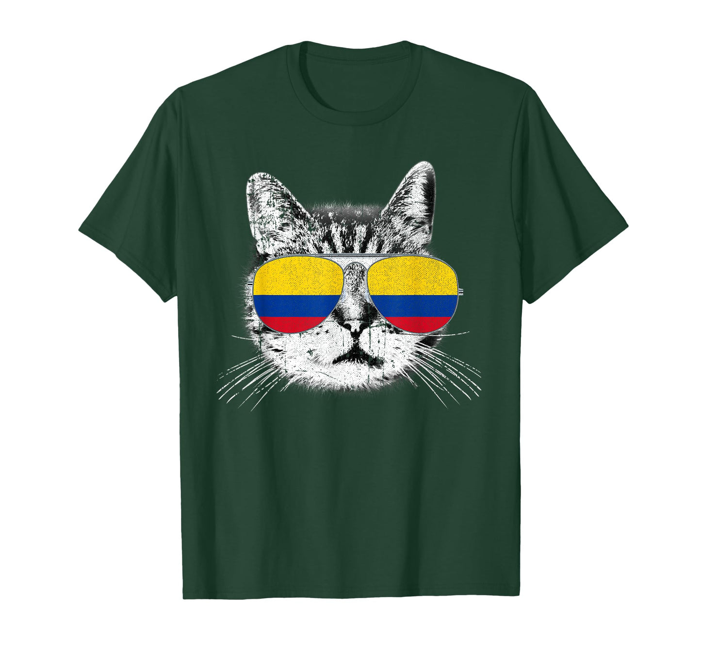 Colombia Flag Shirt Colombian Pride Cat Men Women Kids Gift T-Shirt