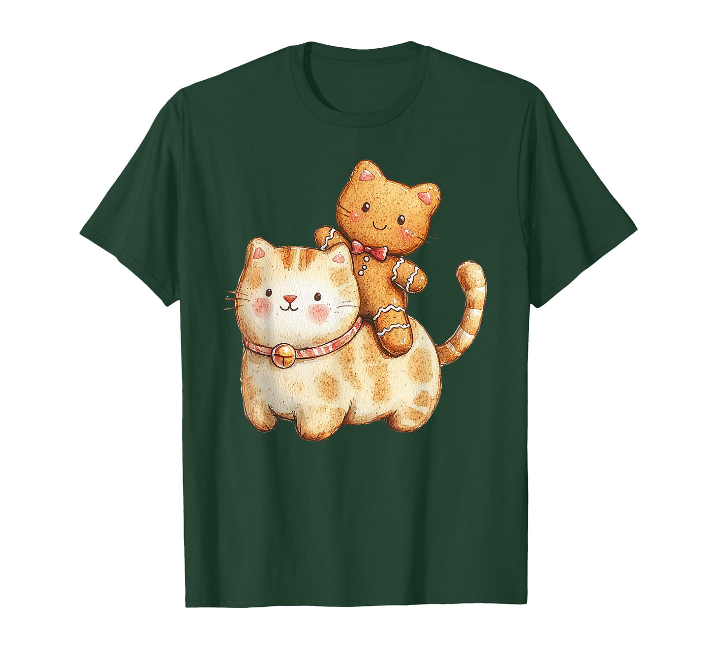 Funny Gingerbread Cookie Cat Christmas Holiday Cute Cats Lov T-Shirt