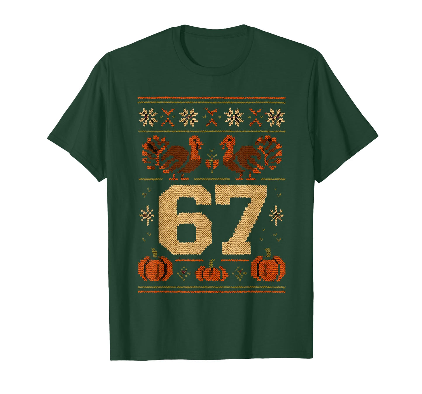 67 Thanksgiving Turkey 6 7 Meme Ugly Six Seven Teen Boy Kids T-Shirt