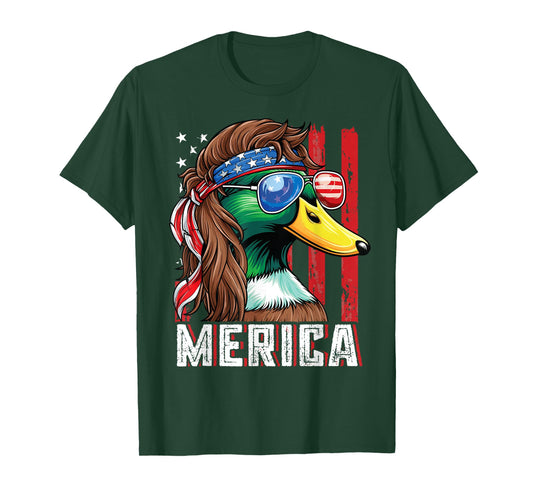 Duck Hunter Shirt USA Flag Merica Funny Waterfowl Hunting T-Shirt