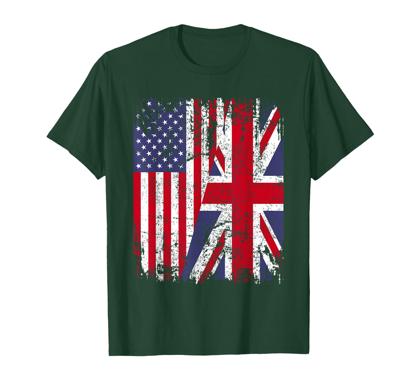 BRITISH ROOTS | Half American Flag | BRITAIN UK T-Shirt