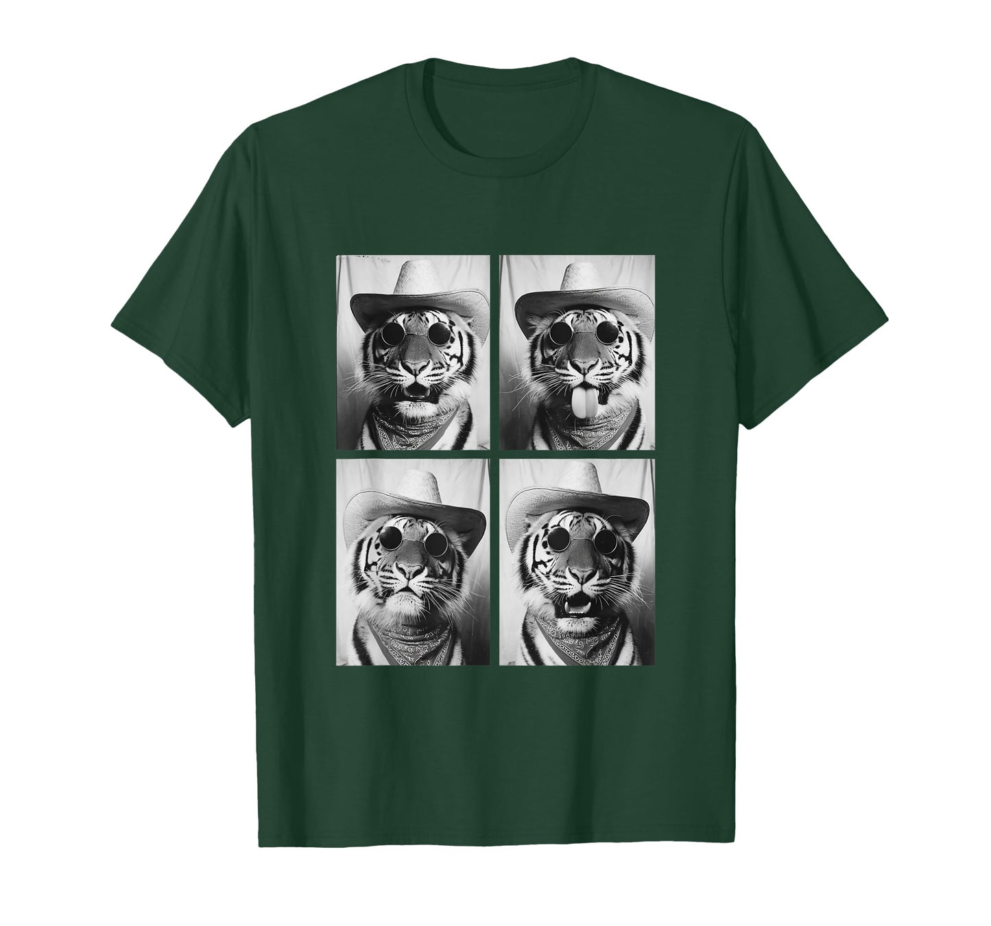 Cowboy Tigers with Sunglasses Animal Photo Booth Western T-Shirt
