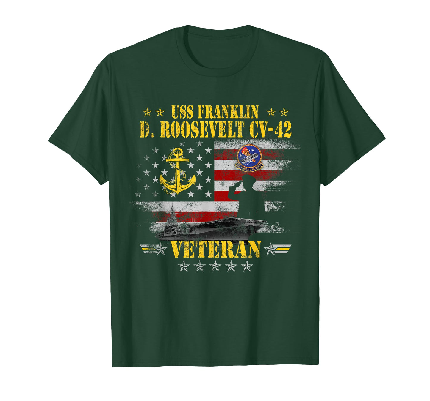 USS Franklin D. Roosevelt CV-42 Aircraft Carrier Veteran T-Shirt