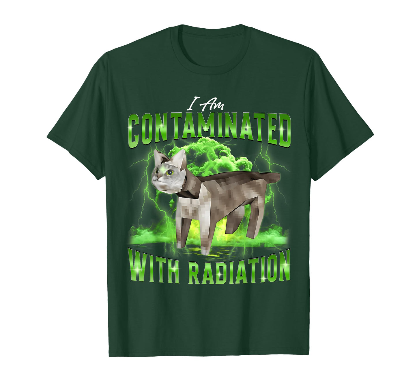 I Am Contaminated Funny Cat Meme Unhinged Weirdcore Design T-Shirt