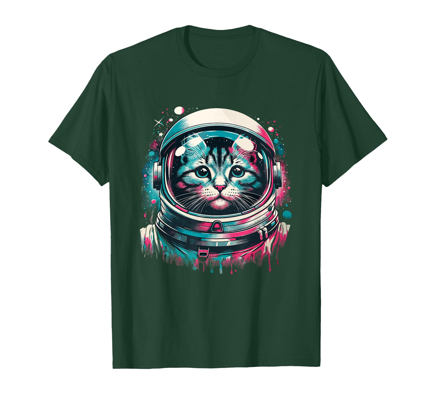 Funny Space Cat Mom Cat Dad Men Women Kids Astronaut Space T-Shirt