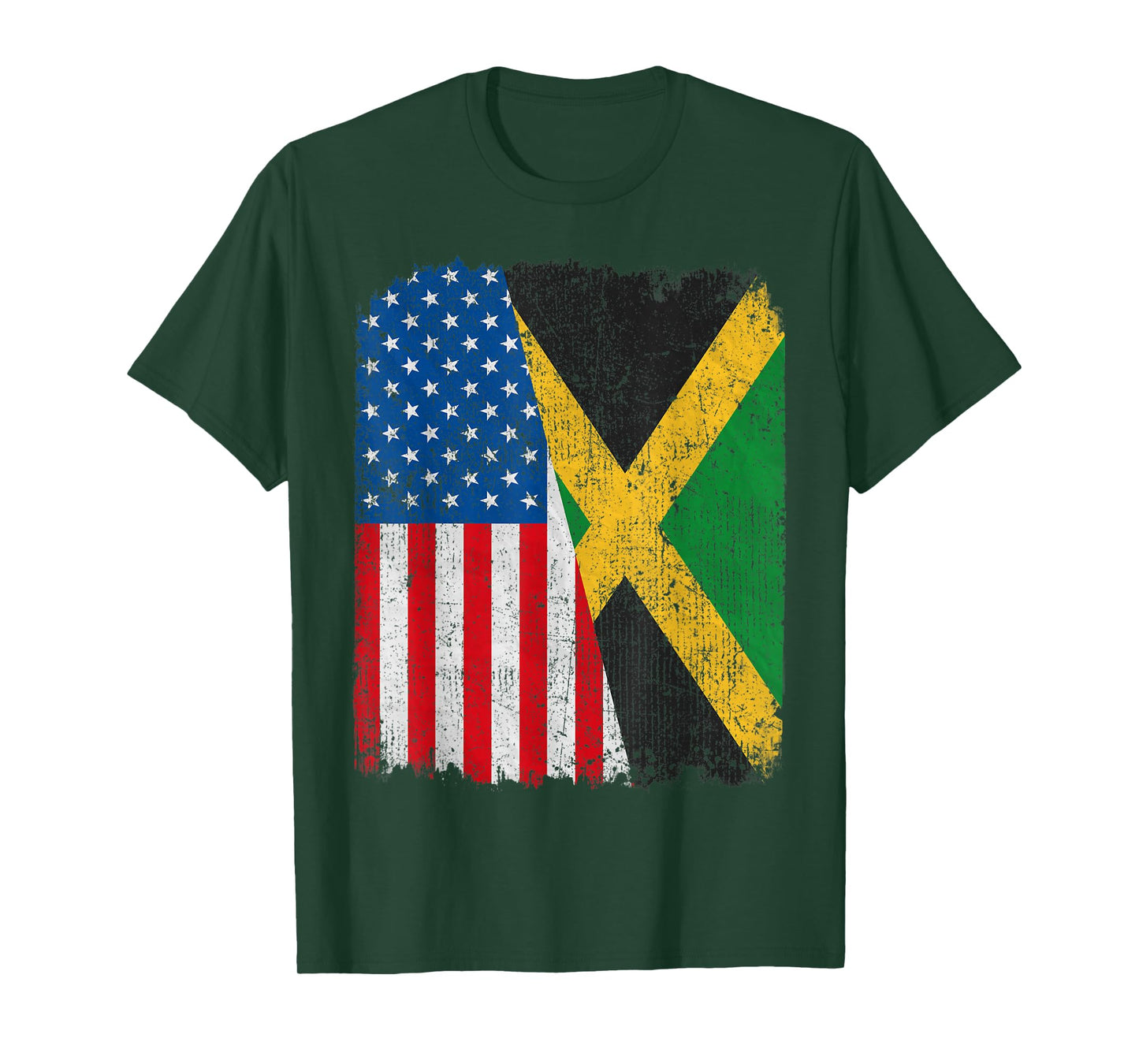 Jamaican American Flag Half USA Jamaica Root Proud Women Kids Men T-Shirt