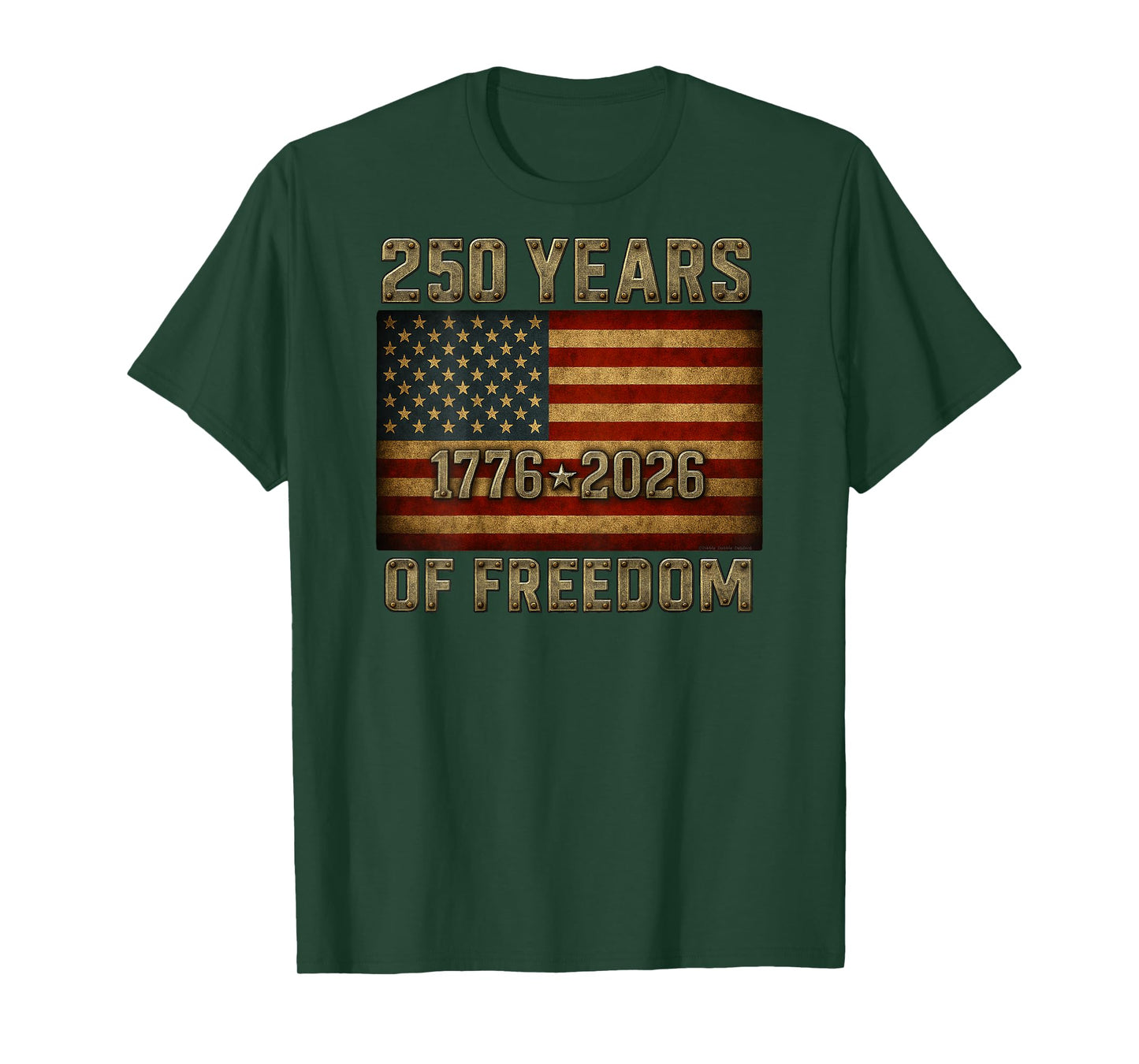 On Back Flag 250 Years of Freedom 1776-2026 250th Birthday T-Shirt