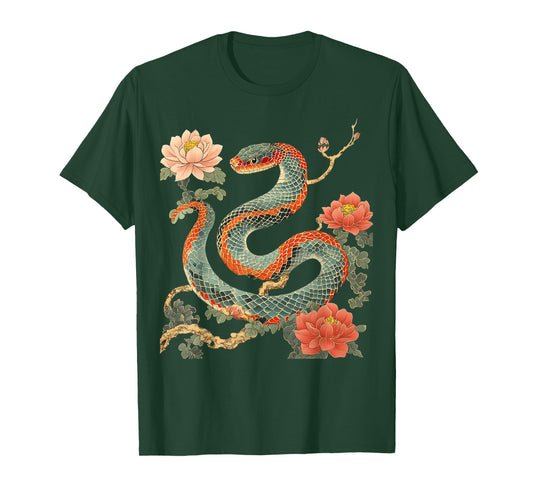 Year of The Snake 2025 Cool Snake Graphic Art Mens Womens T-Shirt