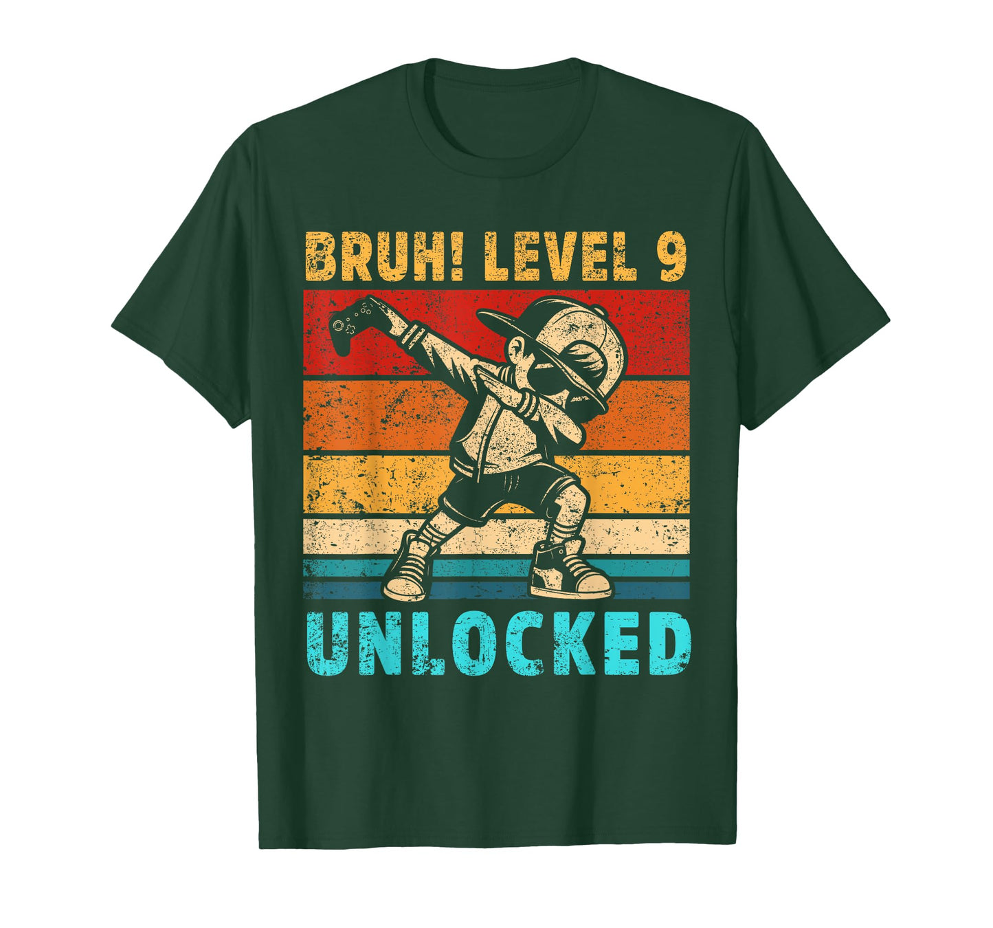9 Year Old Birthday Dabbing Boy Bruh 9th Level Unlocked T-Shirt