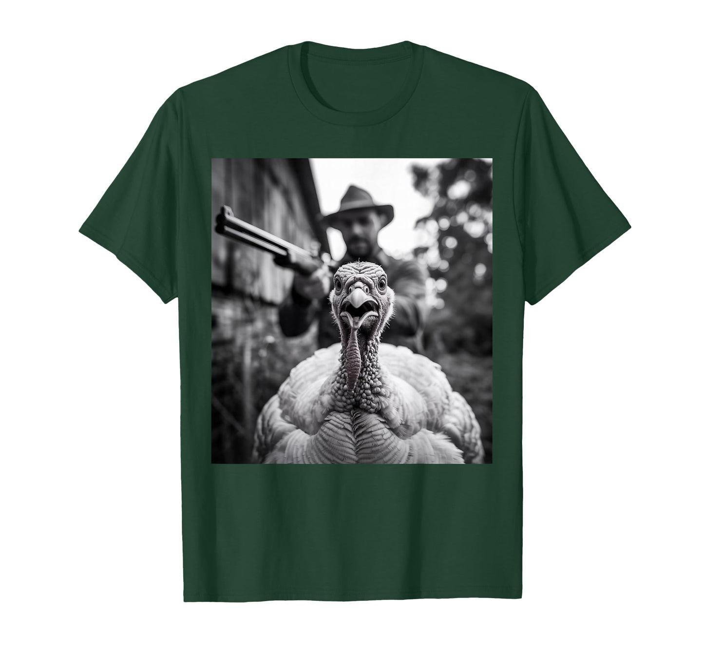 Funny Thanksgiving Turkey Selfie Escaping Christmas T-Shirt