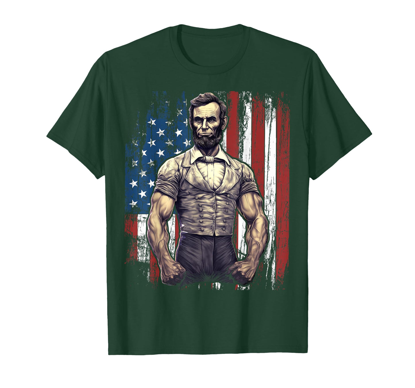 4th of July Patriotic Funny Abraham Lincoln Graphic July 4th T-Shirt