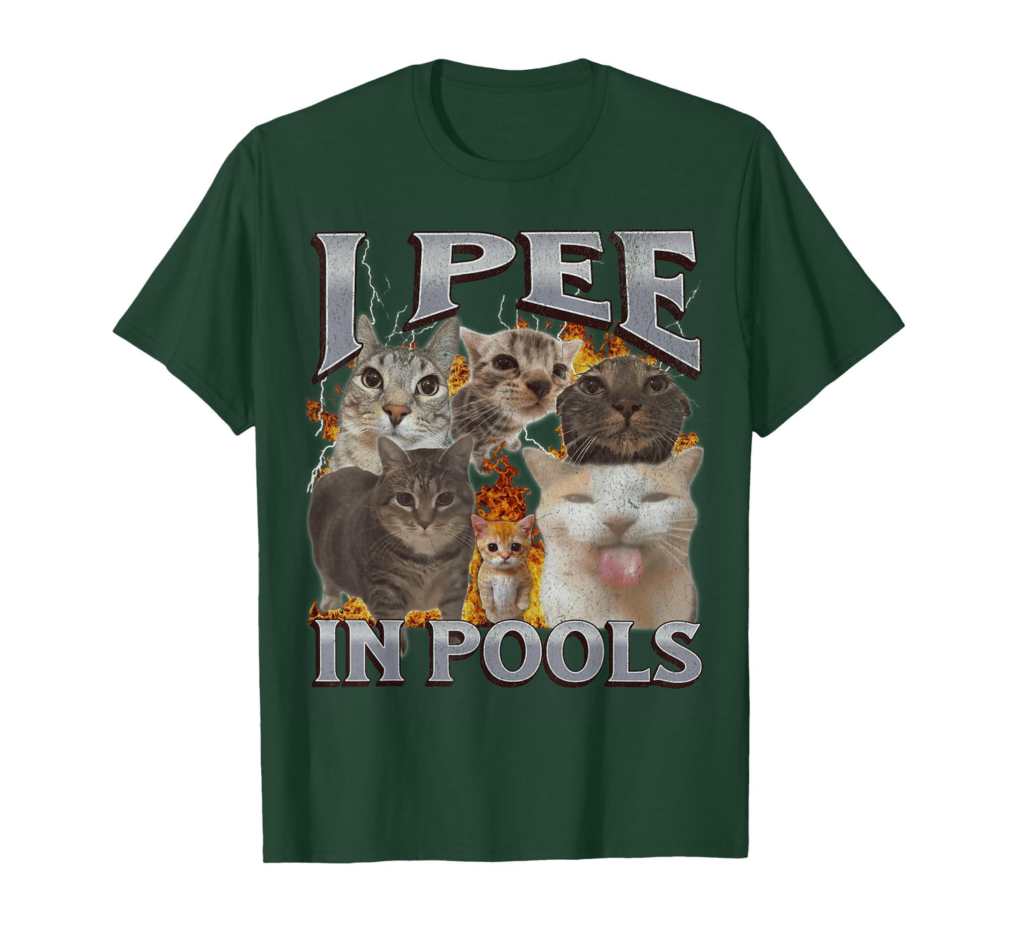 I Pee In Pools Funny Cat Meme Bootleg Graphic T-Shirt for Men Women