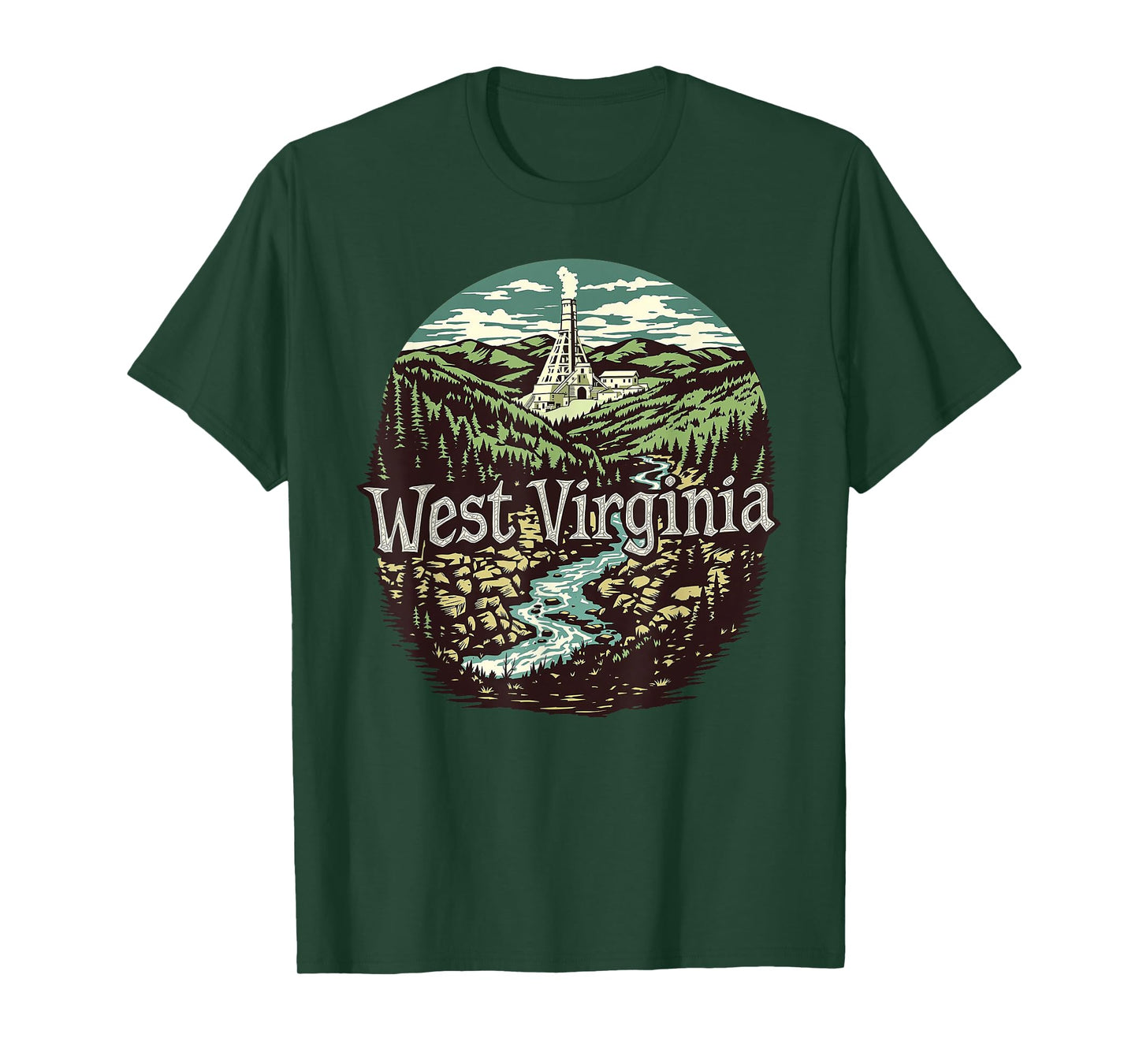 Retro West Virginia WV Vintage Sunrise Mountains Nature T-Shirt