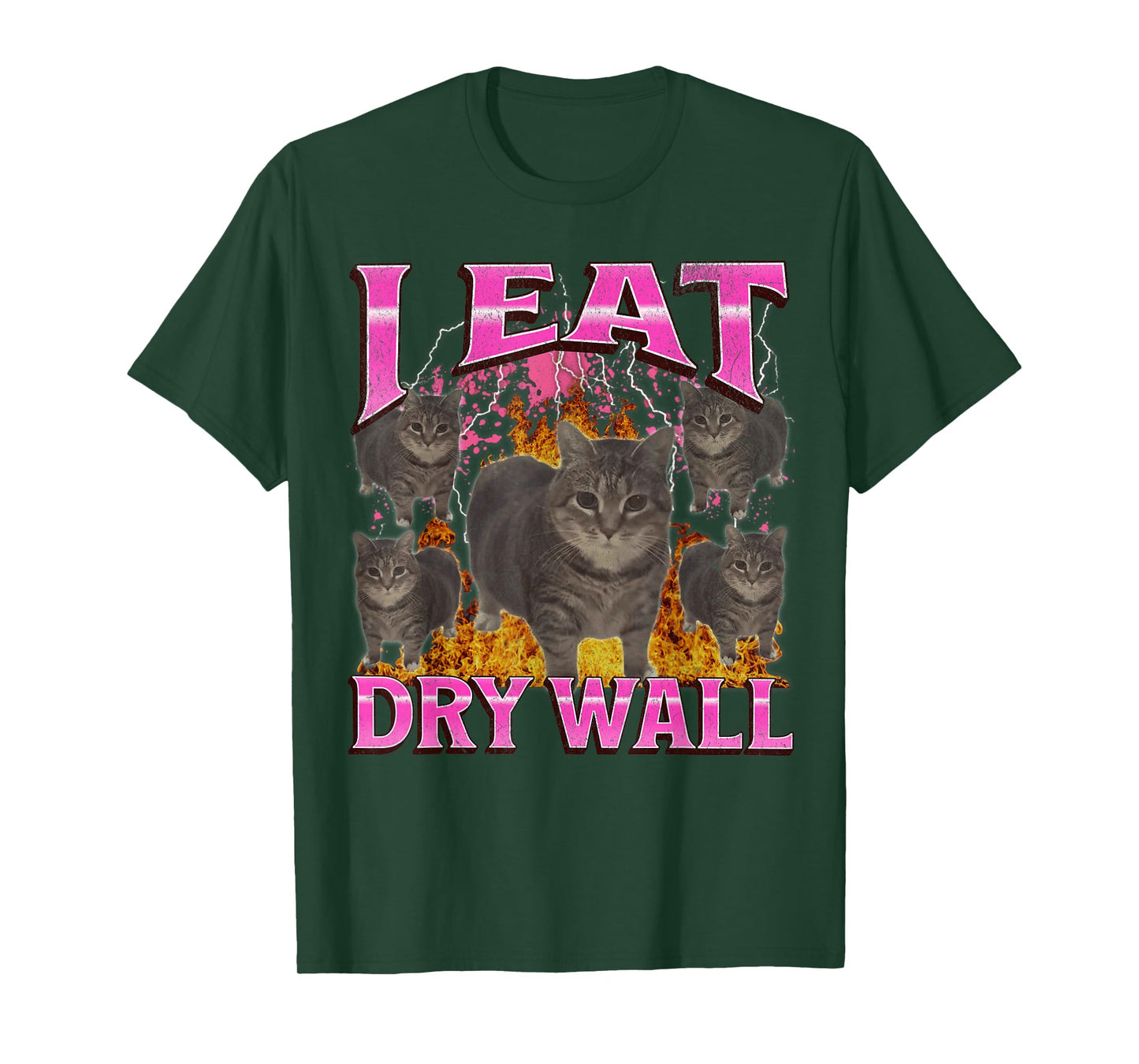 I Eat Dry Wall Funny Oia Oia Cat Meme Bootleg Graphic T-Shirt