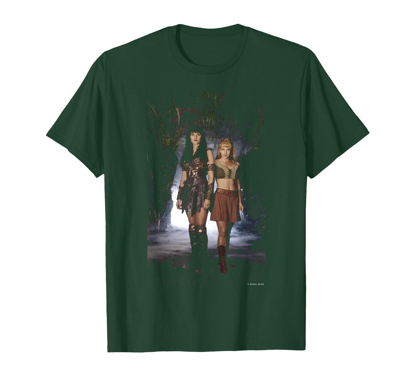 Xena & Gabrielle Lucy Lawless Renee O'Connor Michael Grecco T-Shirt