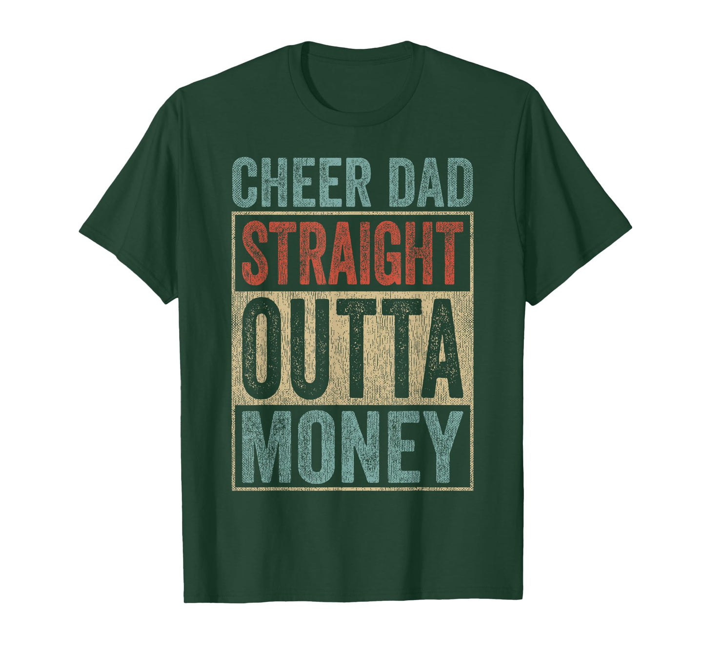 Vintage Retro Cheer Dad Outfit Straight Outta Money T-Shirt