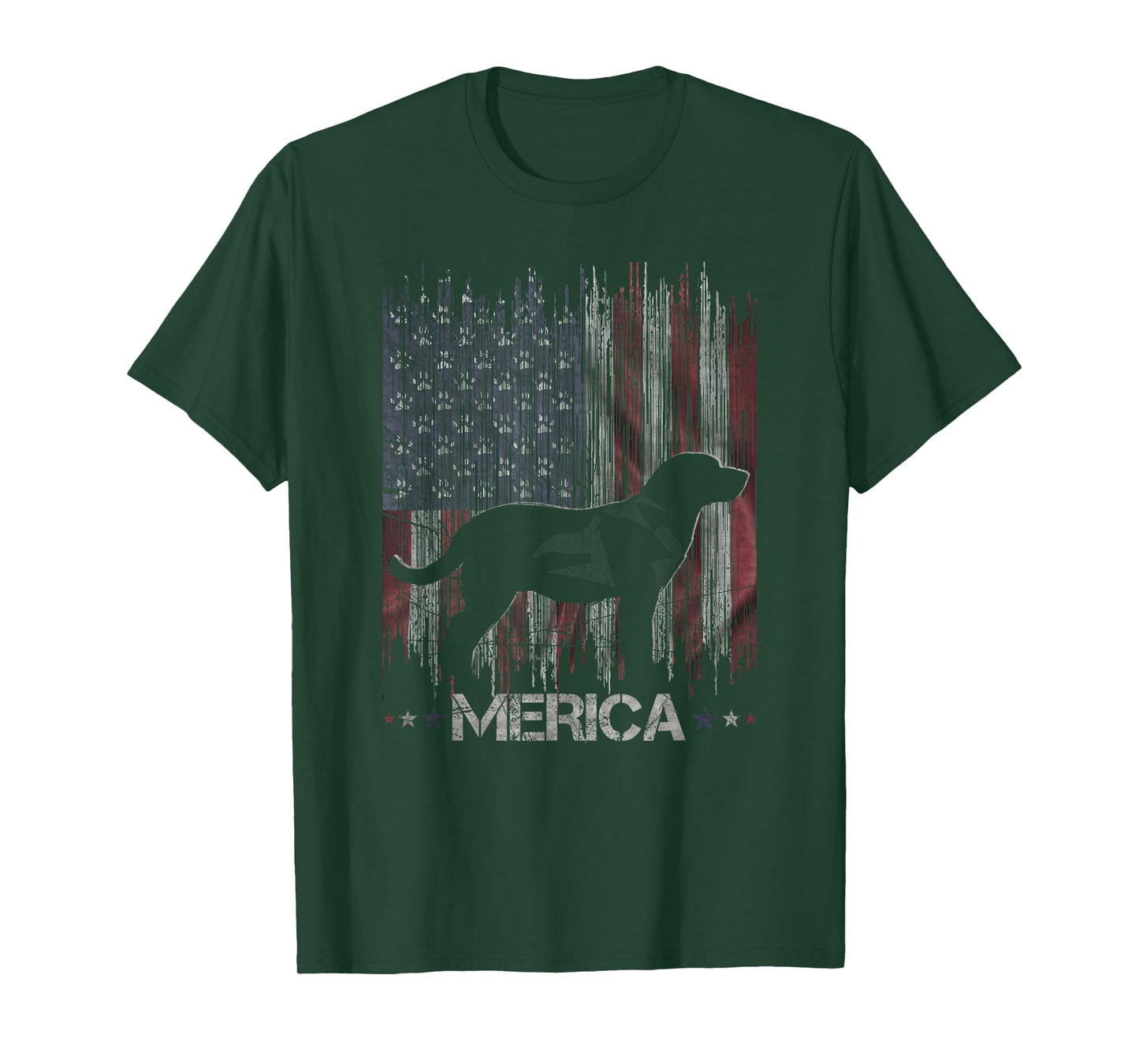 Vintage Labrador Dog, Merica Lab Dog USA Flag Silhouette Men Women Kids T-Shirt