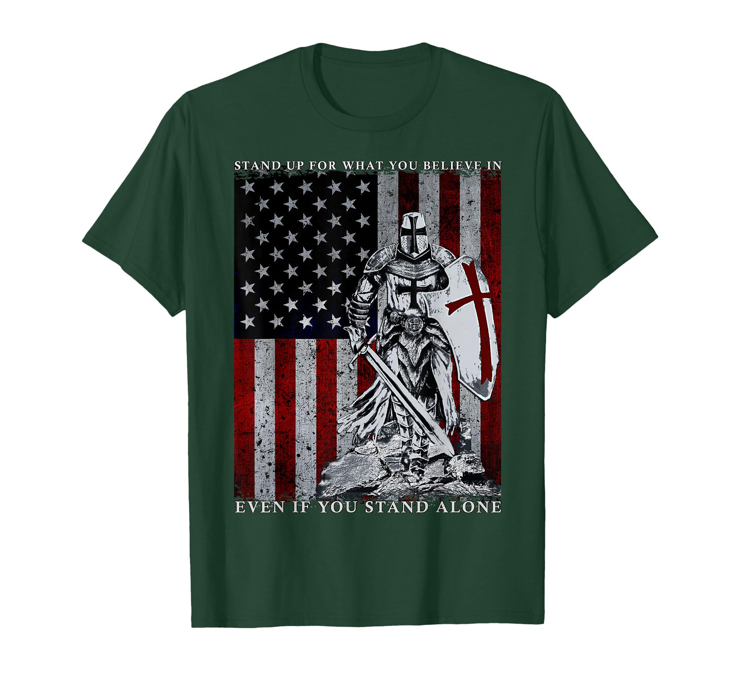 Knight Templar American Flag Crusader T-Shirt