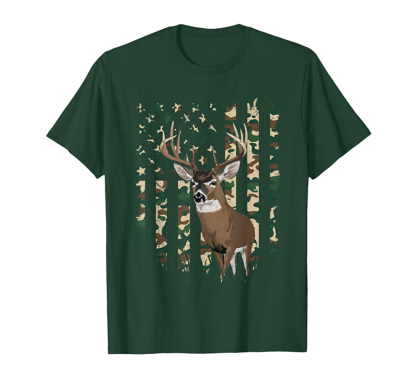 American Flag Deer Hunting Camo Men's 4th of July dad T-Shirt