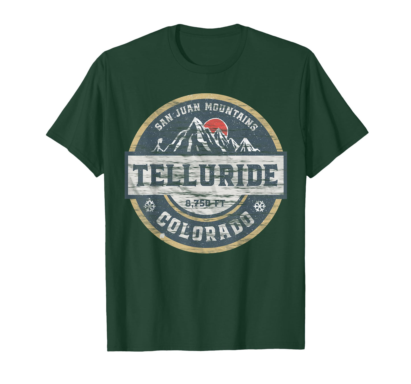 Telluride Colorado San Juan Rocky Mountains Skiing T-Shirt
