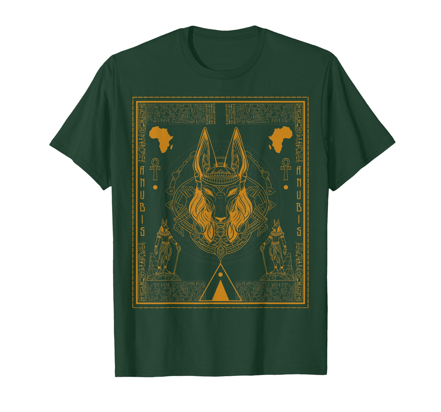 Sacred Geometry Science Egyptian God Anubis Kemetic Ankh T-Shirt