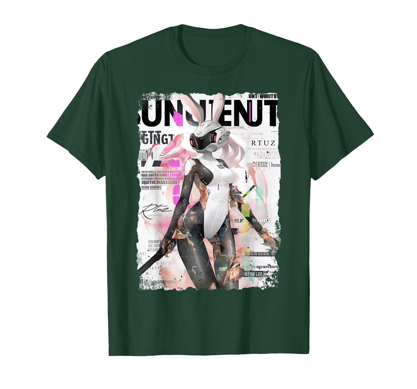 Magazine Cover Vintage Girl Bunny Collage Sexy Model Pin-Up T-Shirt