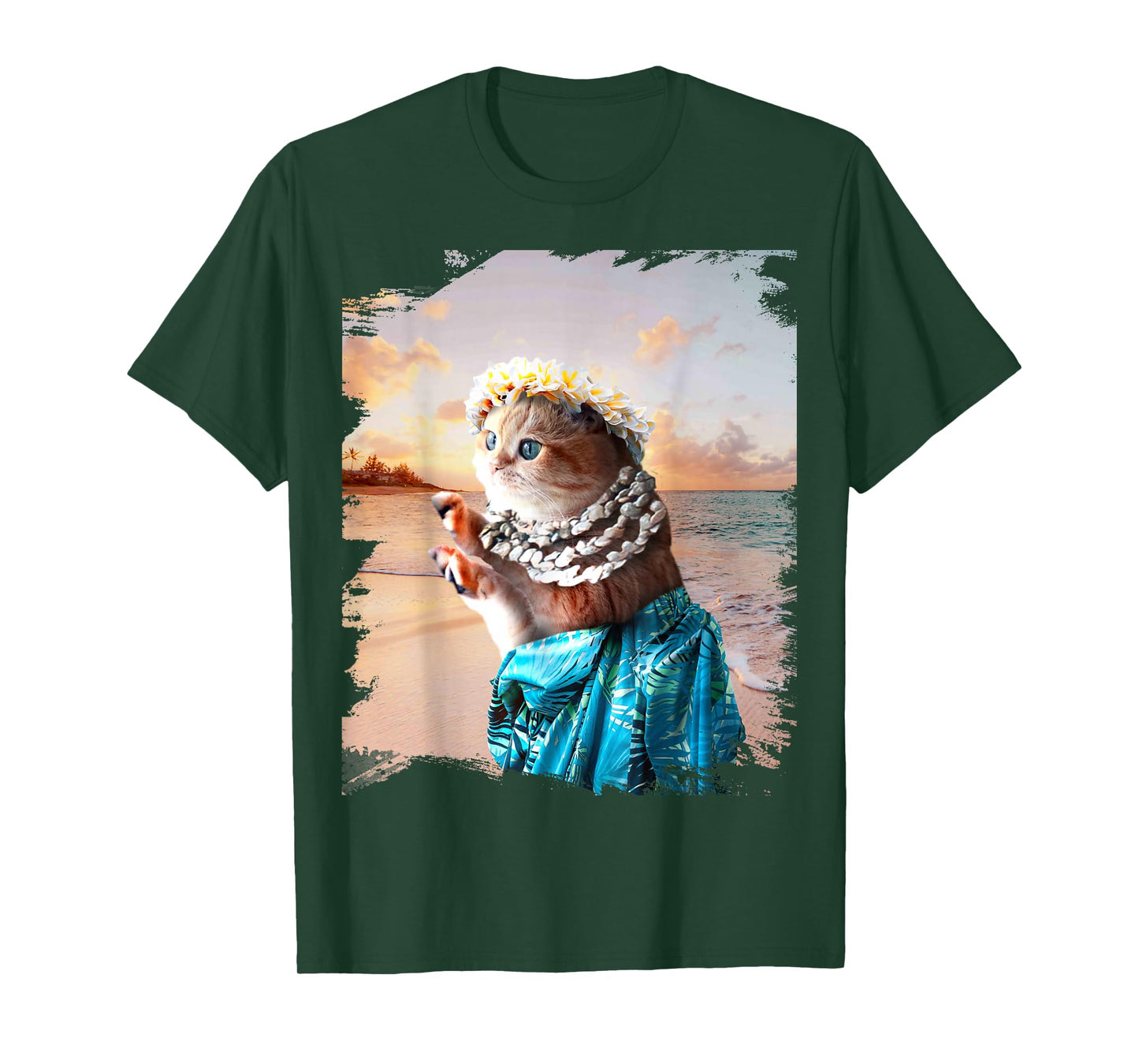 Funny Aloha Hawaiian Cat T-Shirt