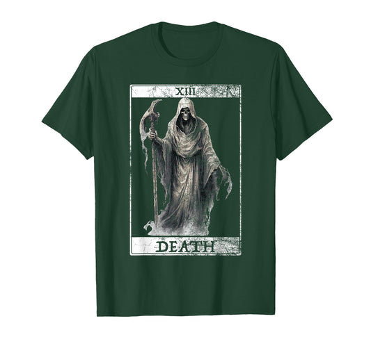 Vintage Tarot Card Death Reaper Occult Satan Unholy Horror T-Shirt