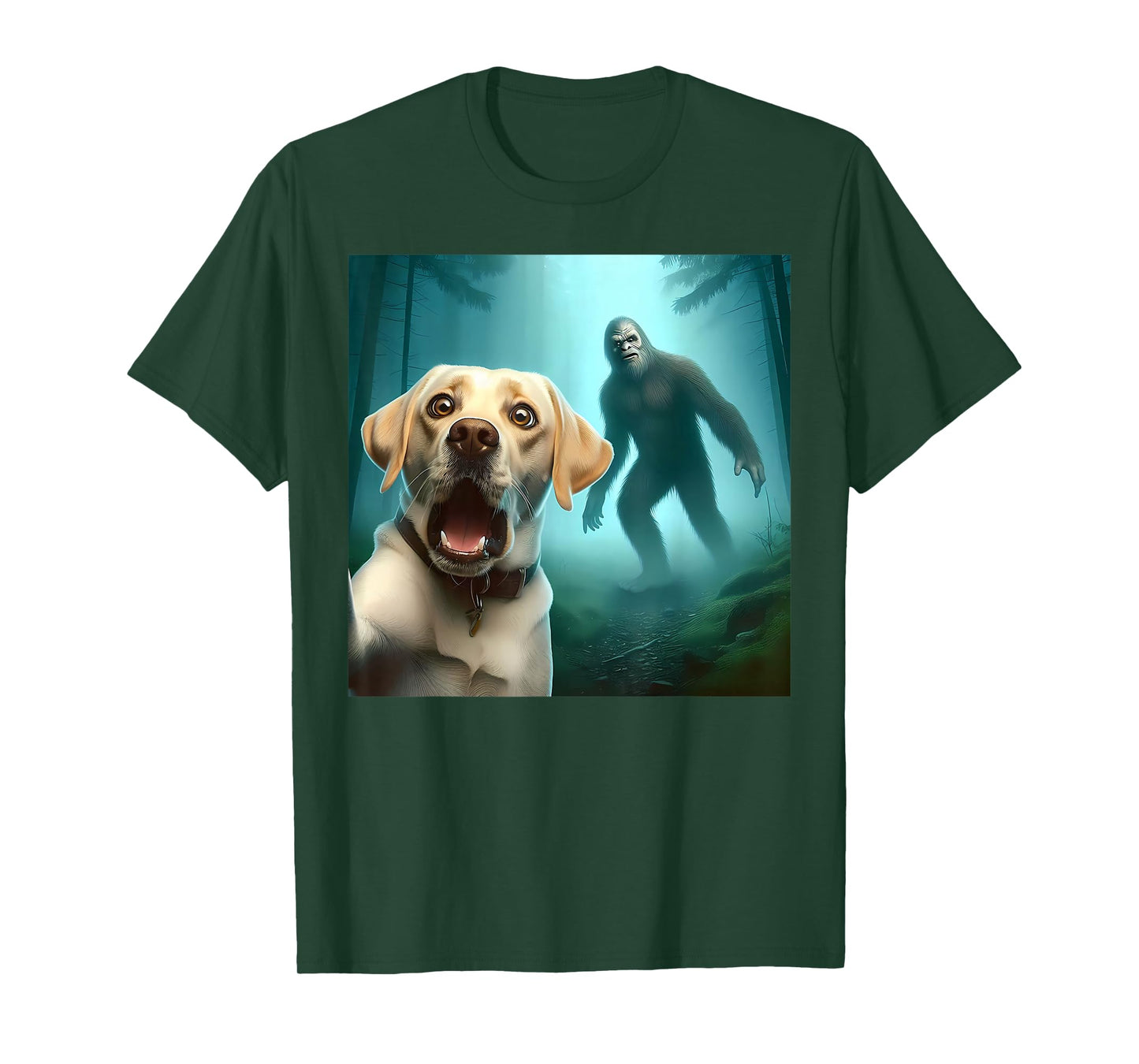 Labrador retriever Selfie with bigfoot sasquatch T-Shirt