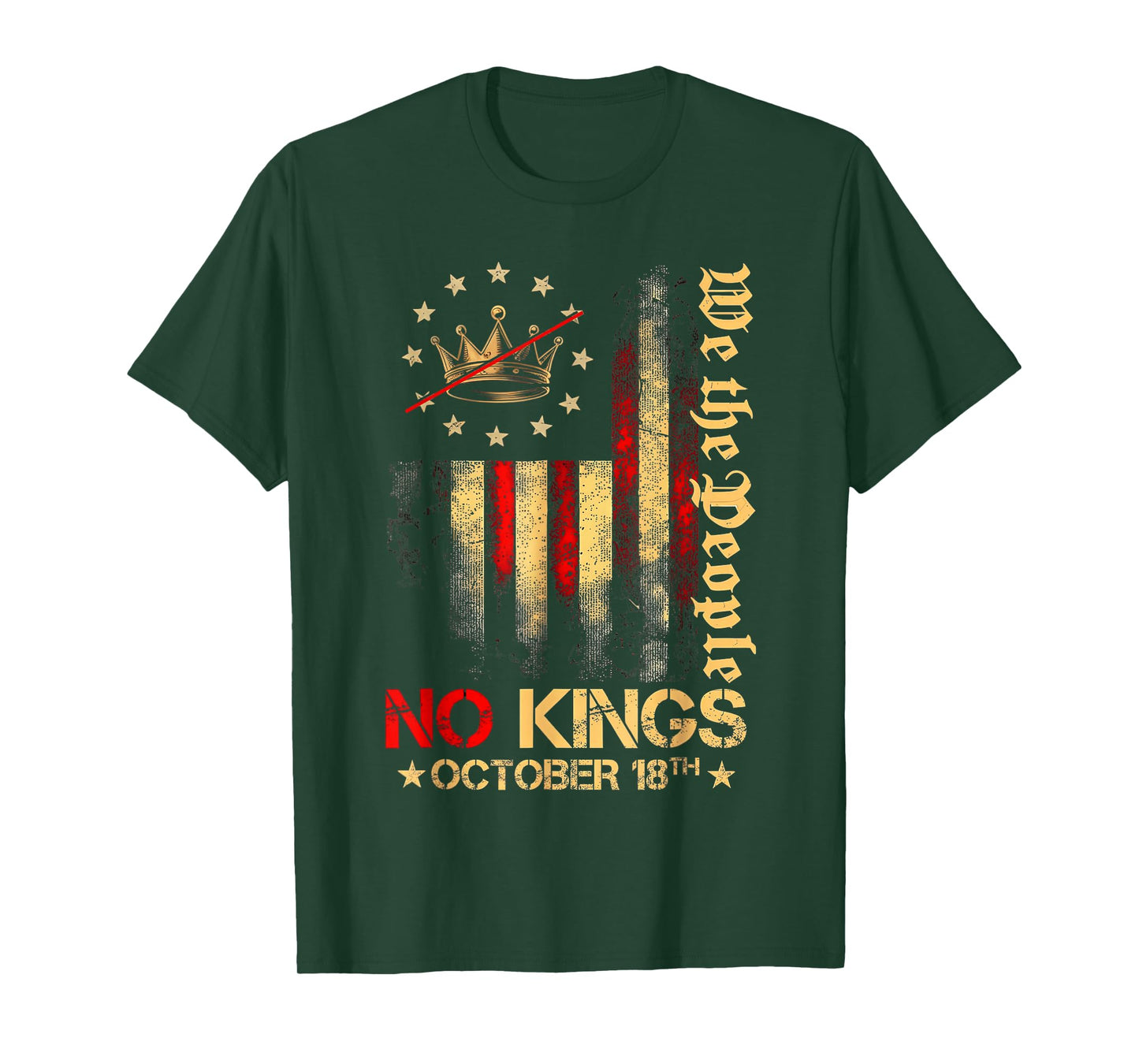 No Kings Vintage America Flag 1776 October 18 T-Shirt
