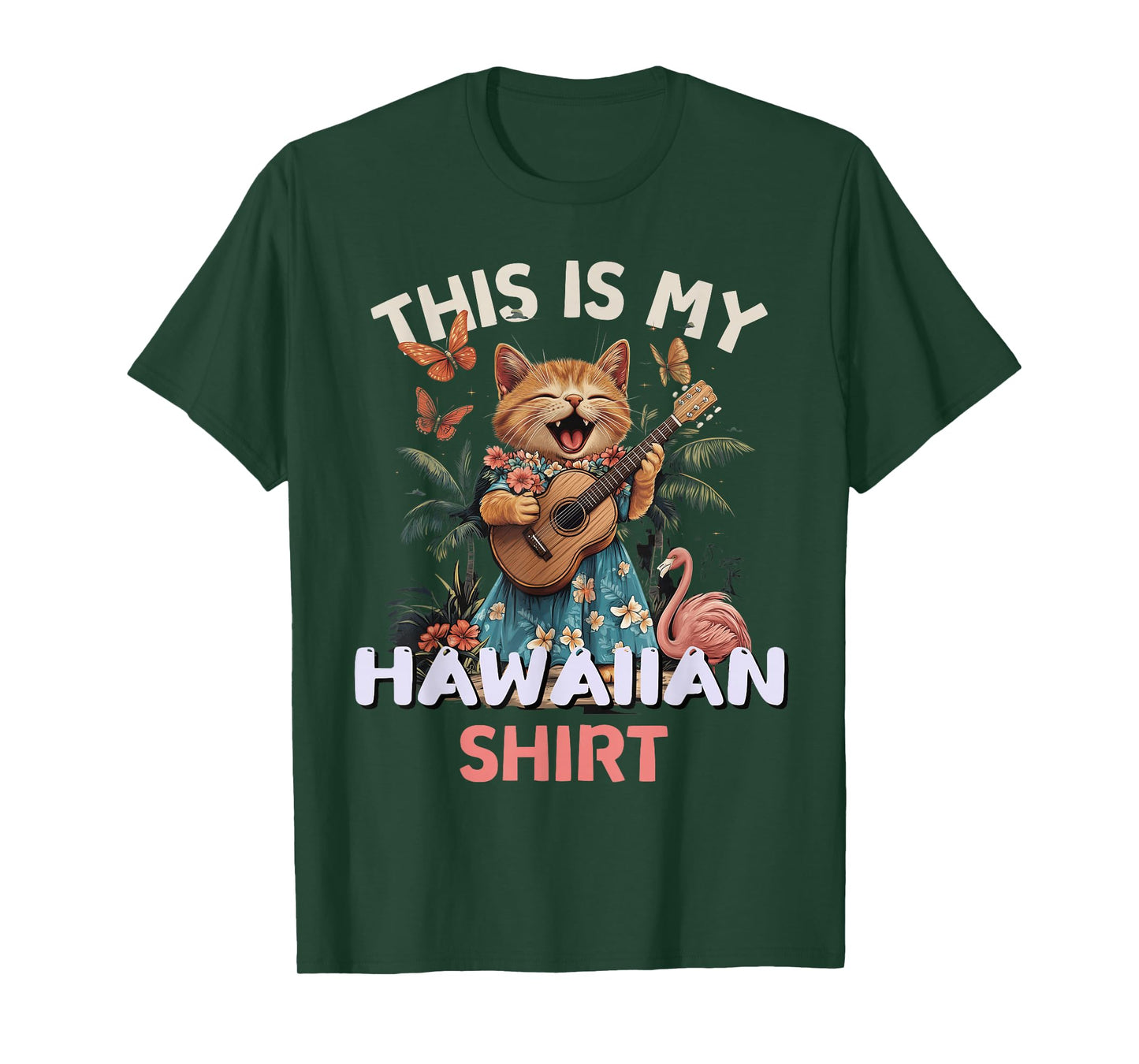 This is My Hawaiian Shirt Funny Cat Hawaii Party Luau T-Shirt