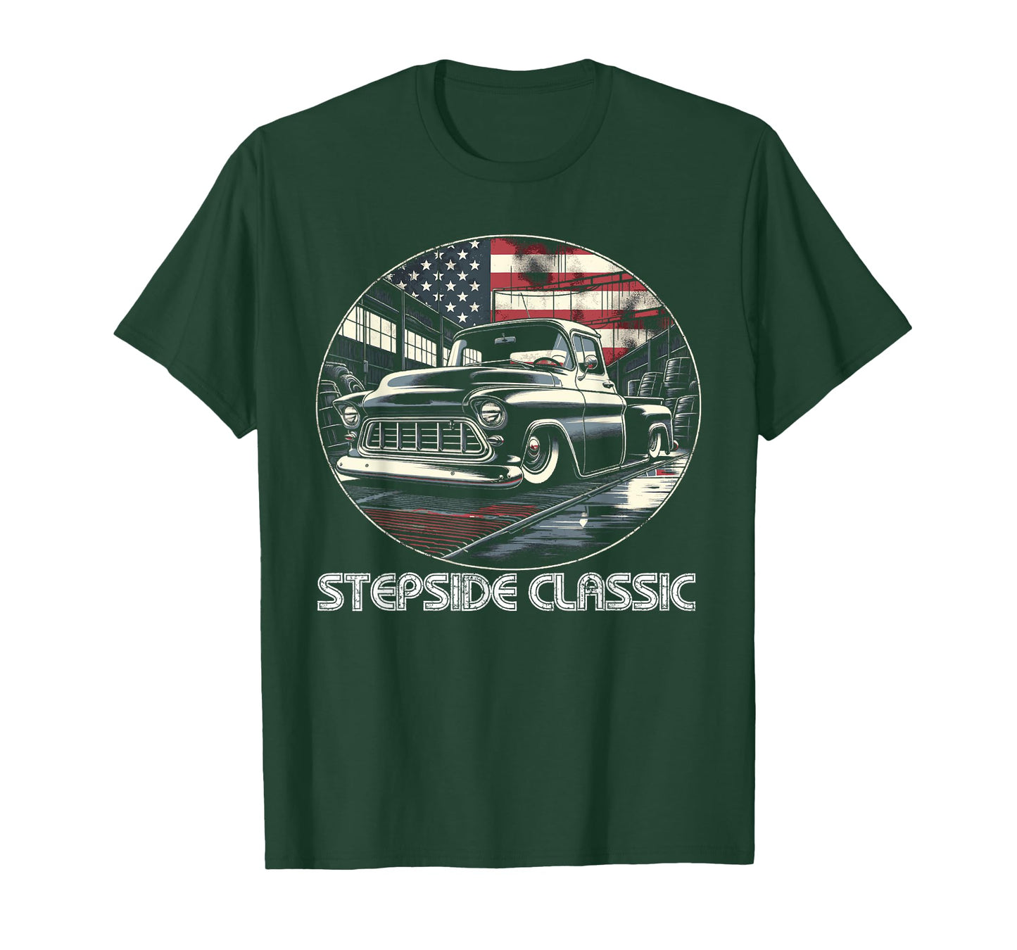 1950's 3100 Classic Truck American Flag Stepside C10 truck T-Shirt for Women Kids Men